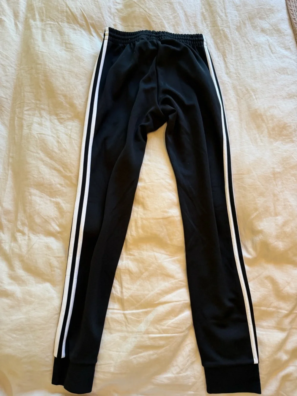 Adidas Black Track Pants with White Stripes - Picture 2 of 3